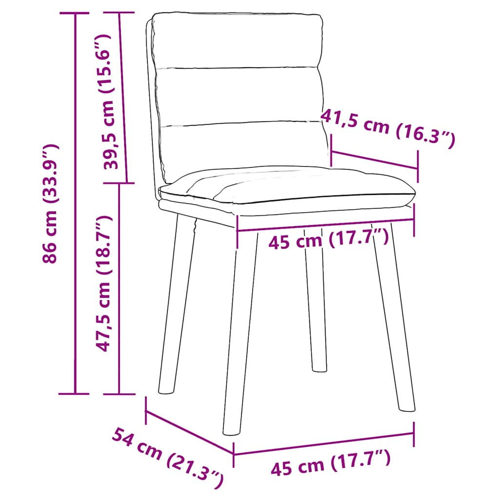 vidaXL Καρέκλες Τραπεζαρίας 2 τεμ. Μπορντό Υφασμάτινες