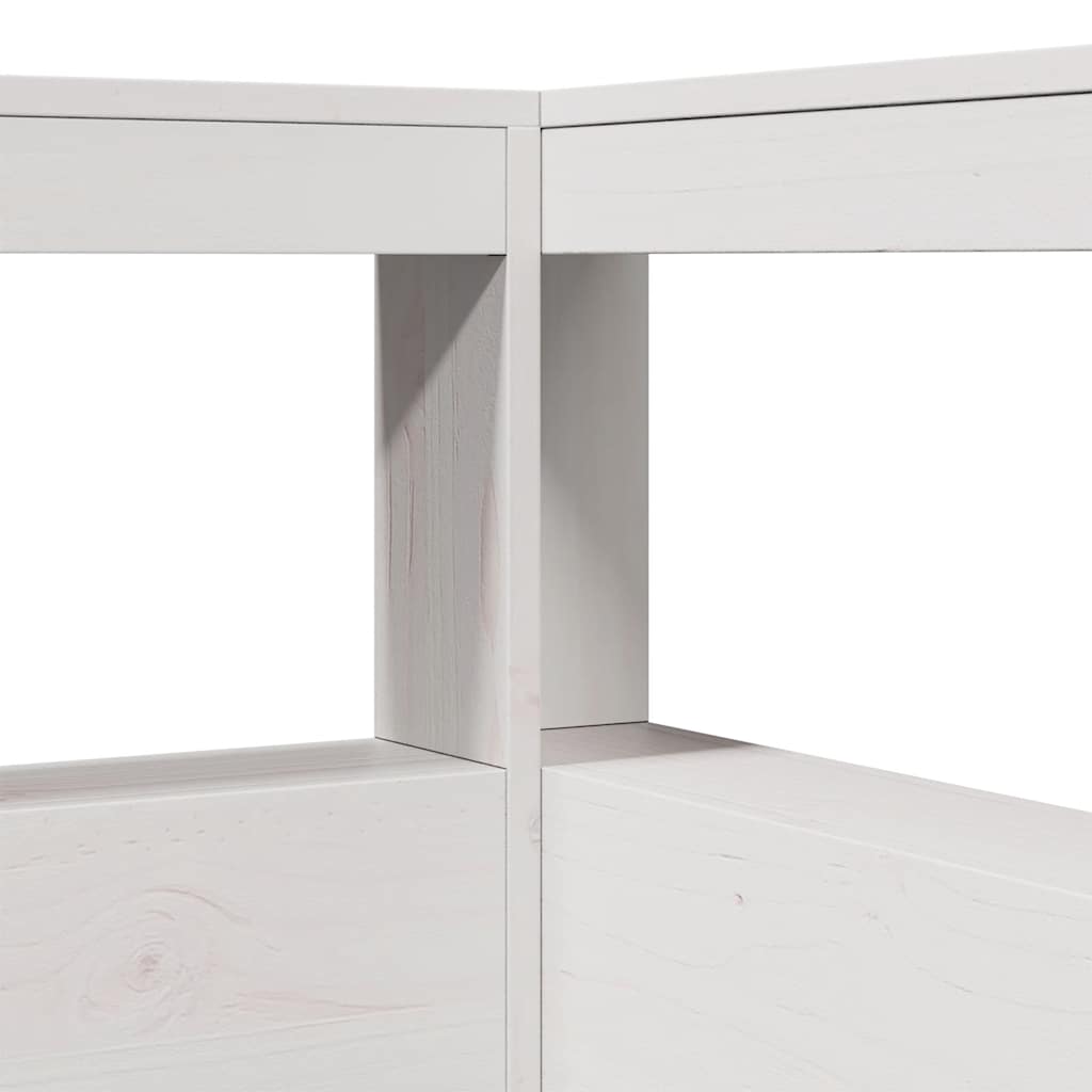 vidaXL βιβλιοθήκη κεφαλάρι σε σχήμα L Λευκό 90 εκ. Ξύλο Πεύκου