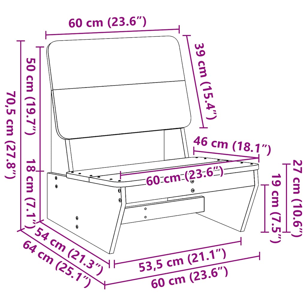 vidaXL Καρέκλες κήπου 2 τεμάχια Κερί καφέ 60x64x70,5 cm
