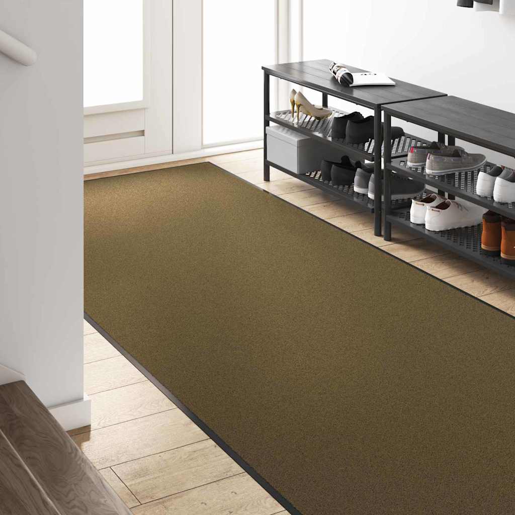 vidaXL Χαλάκι Εξώπορτας Καφέ και Μαύρο 120 x 250 cm Πολυαμίδιο και PVC