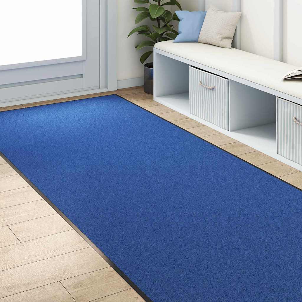 vidaXL Χαλάκι Εξώπορτας Μπλε και Μαύρο 120 x 250 cm Πολυαμίδιο και PVC