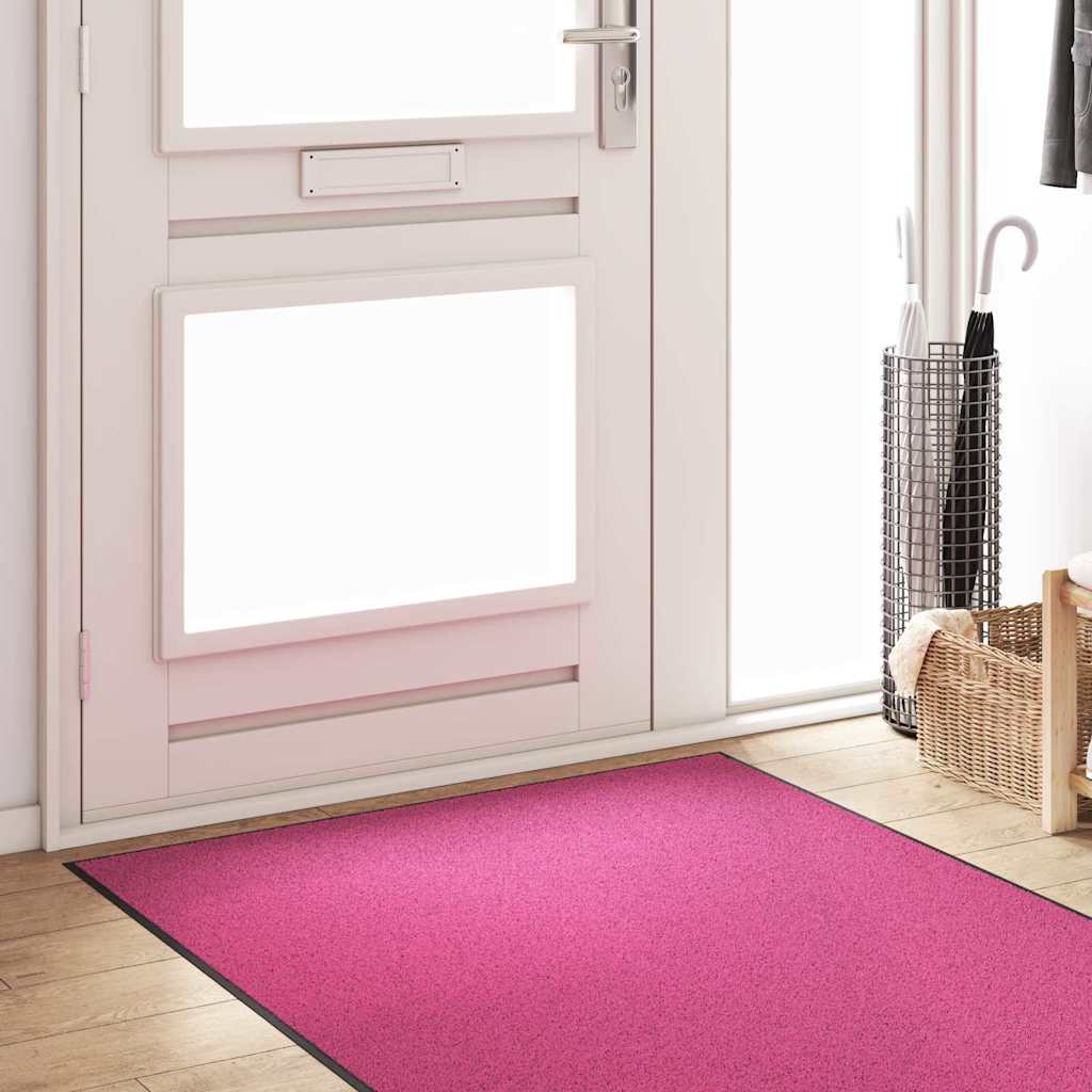 vidaXL Χαλάκι Εξώπορτας Ροζ και Μαύρο 120 x 300 cm Πολυαμίδιο και PVC