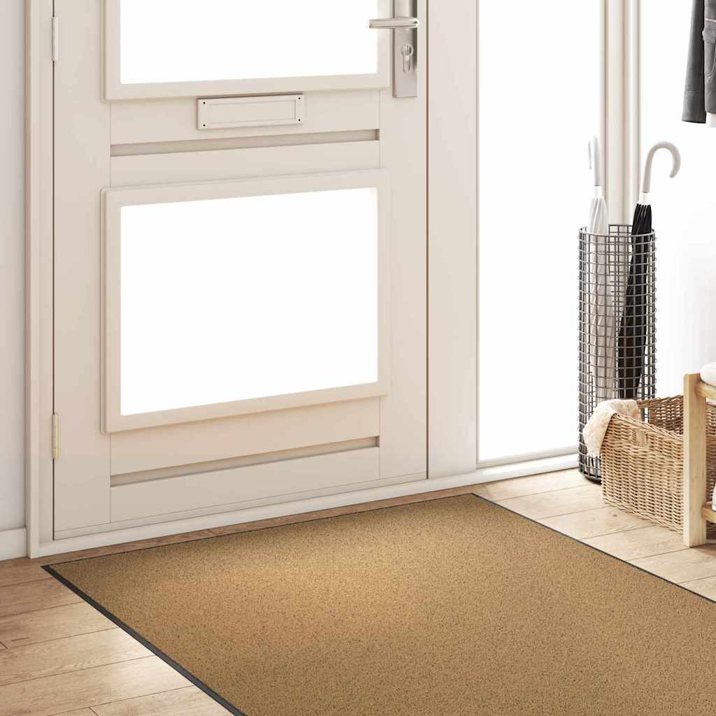 vidaXL Χαλάκι Εξώπορτας Κρέμα και Μαύρο 120 x 250 cm