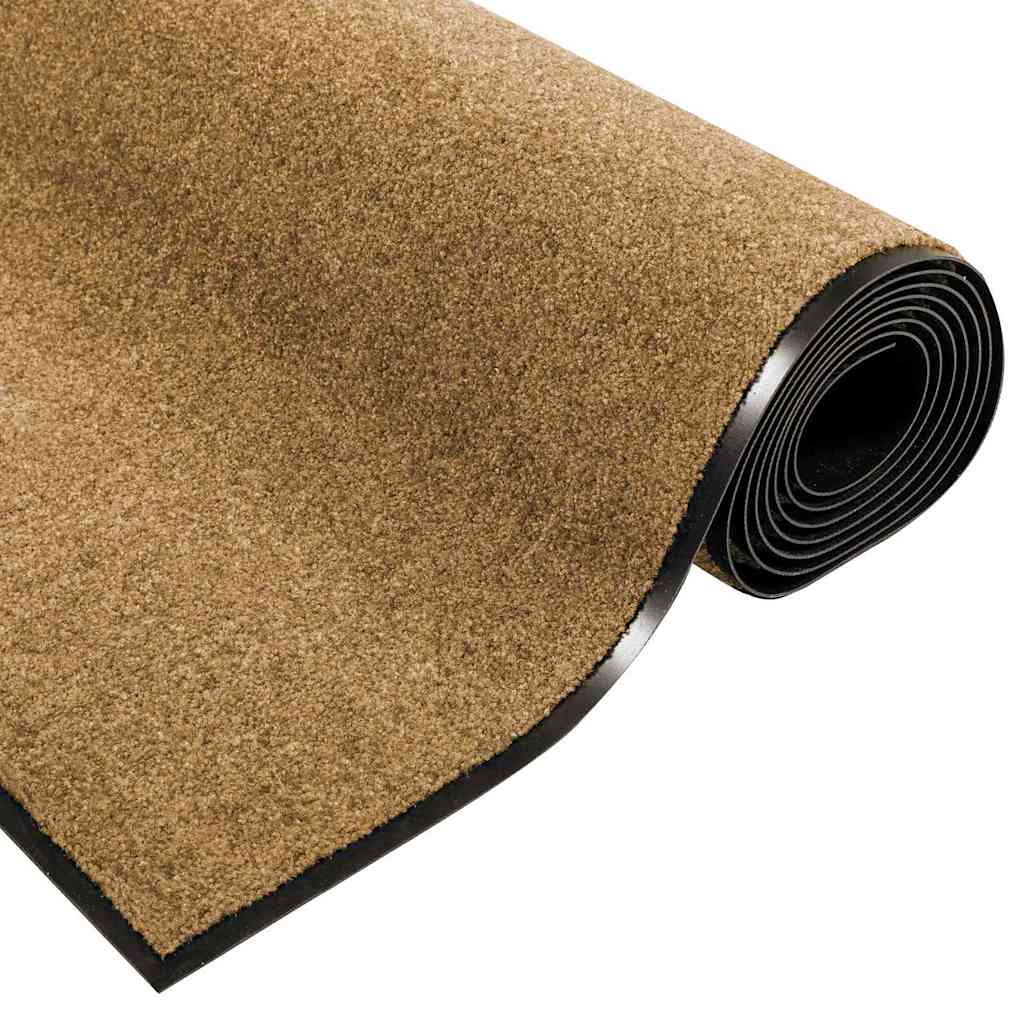 vidaXL Χαλάκι Εξώπορτας Κρέμα και Μαύρο 120 x 300 cm
