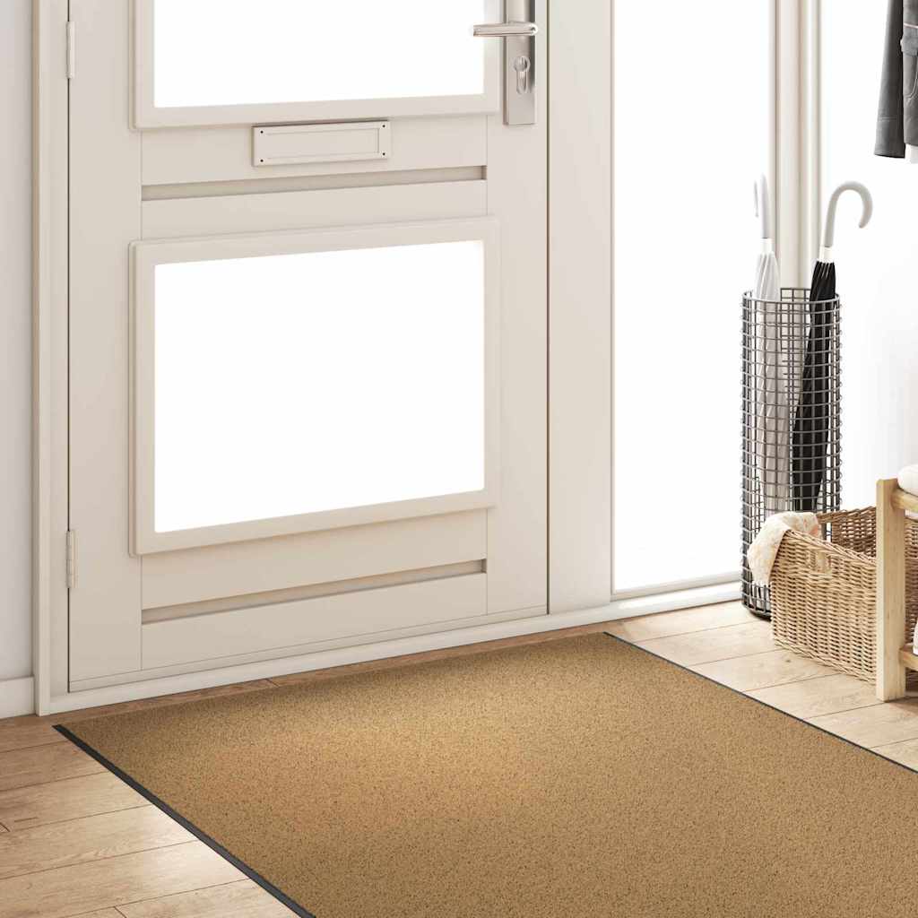 vidaXL Χαλάκι Εξώπορτας Κρέμα και Μαύρο 120 x 350 εκ