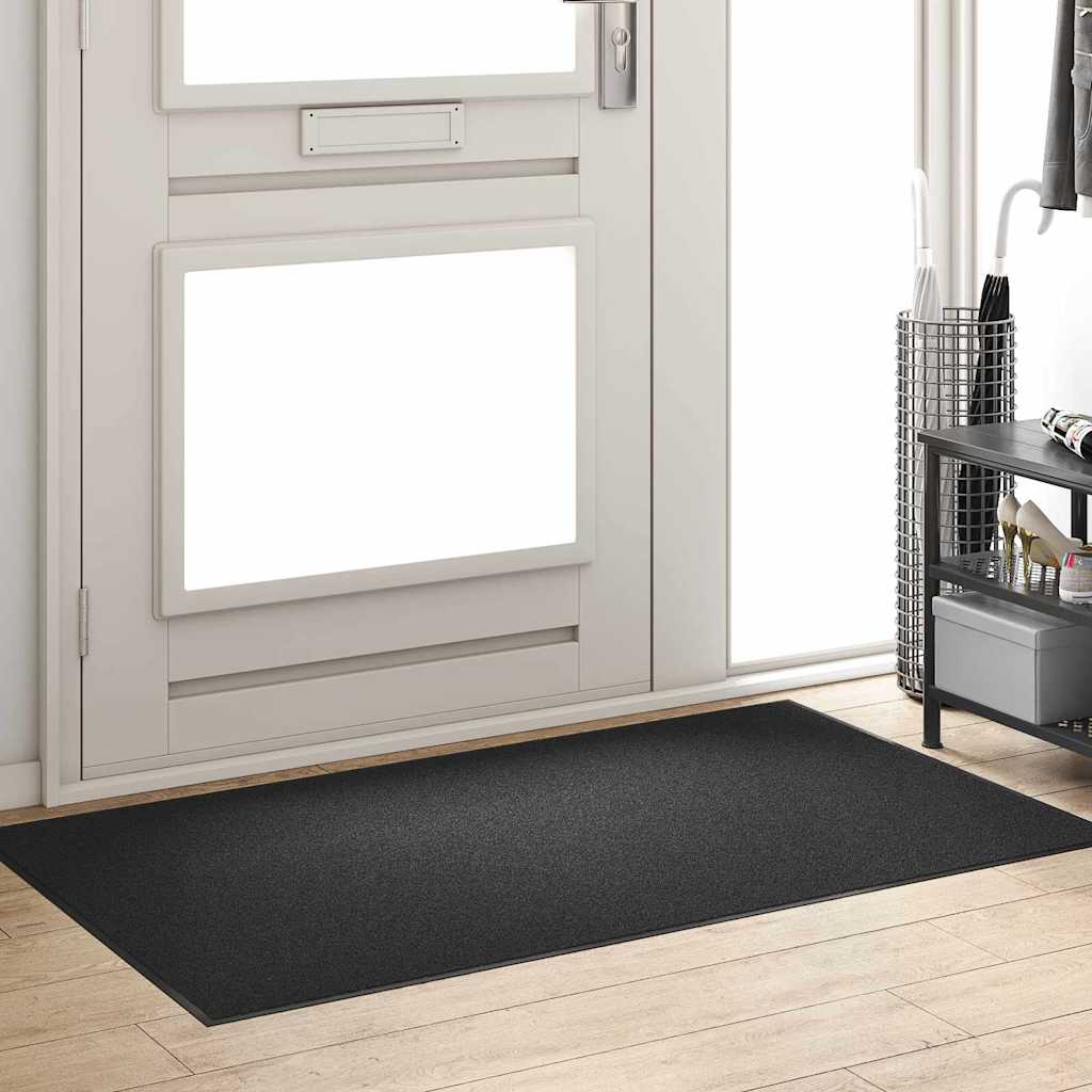 vidaXL Χαλάκι Εξώπορτας Μαύρο 90 x 150 cm Πολυπροπυλένιο και βινύλιο