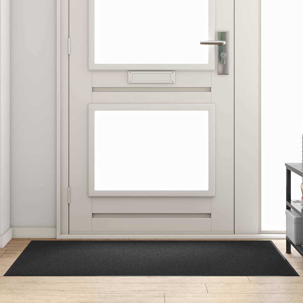 vidaXL Χαλάκι Εξώπορτας Μαύρο 90 x 150 cm Πολυπροπυλένιο και βινύλιο