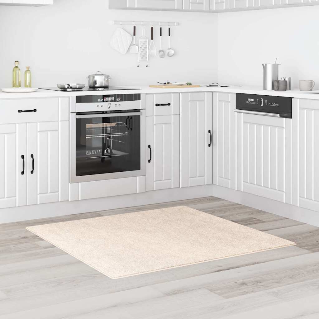 vidaXL Χαλί Κρεμ 120 x 120 cm Πολυπροπυλένιο