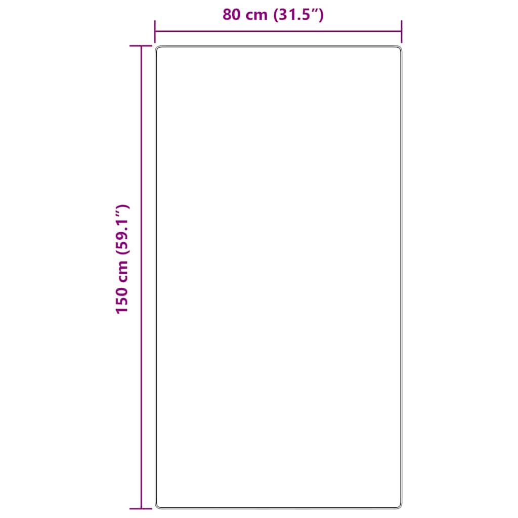 vidaXL Αντιολισθητικό Σαγκί Χαλάκι Καφέ 80 x 150 cm PP