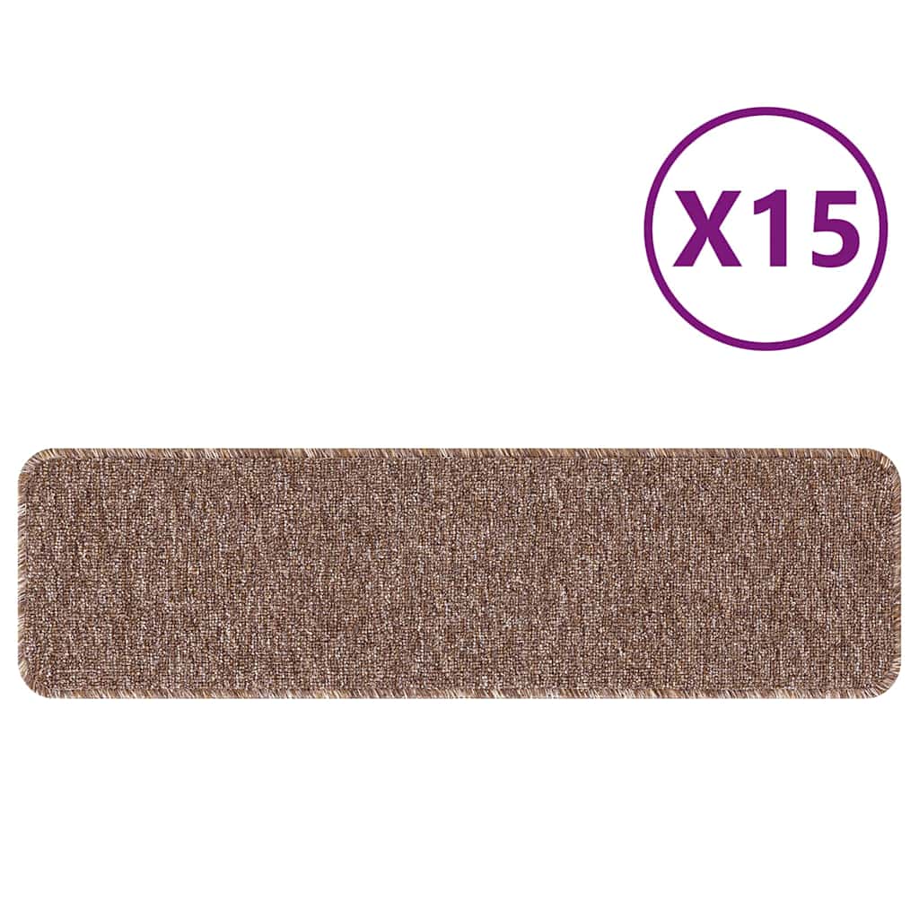 vidaXL Σκαλοπάτια 15 pcs Καφέ 75 x 20 cm Πολυπροπυλένιο