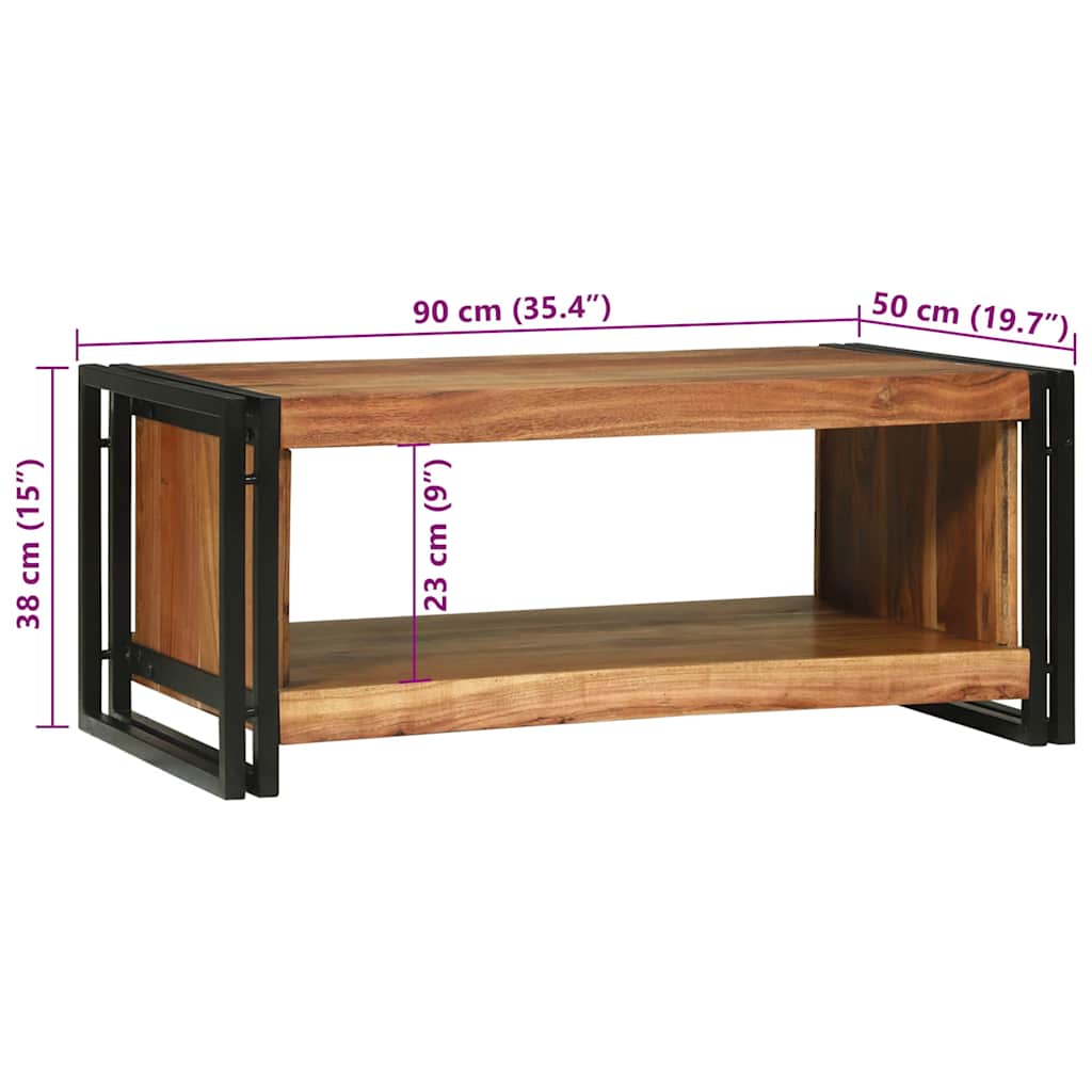 vidaXL Τραπεζάκι σαλονιού Καφέ 90 x 50 x 38 εκ Μασίφ ξύλο ακακίας