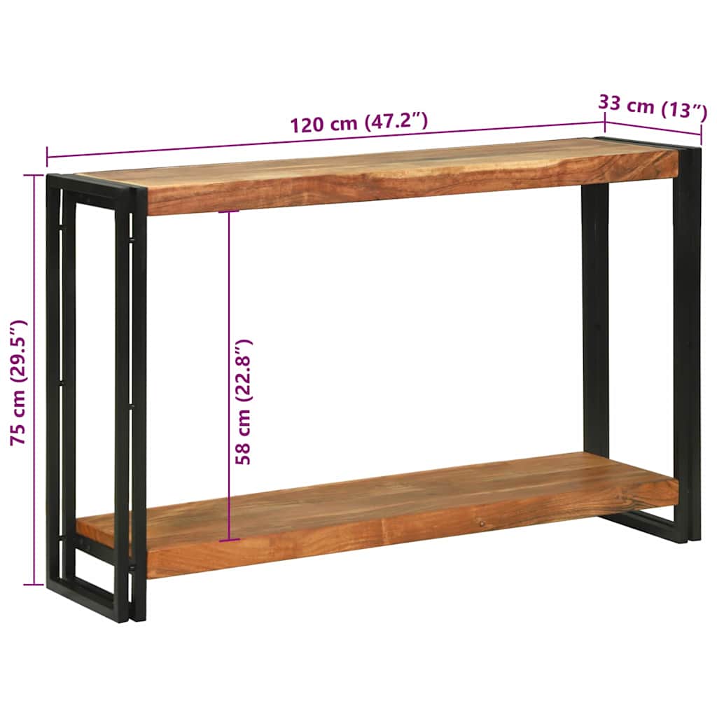 vidaXL Τραπέζι κονσόλας Καφέ 120 x 33 x 75 εκ Στερεό Ξύλο Ακακίας