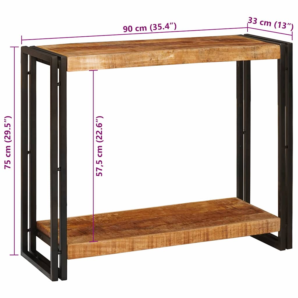 vidaXL Τραπέζι κονσόλας Καφέ 90 x 33 x 75 εκ Στερεό ξύλο μάνγκο