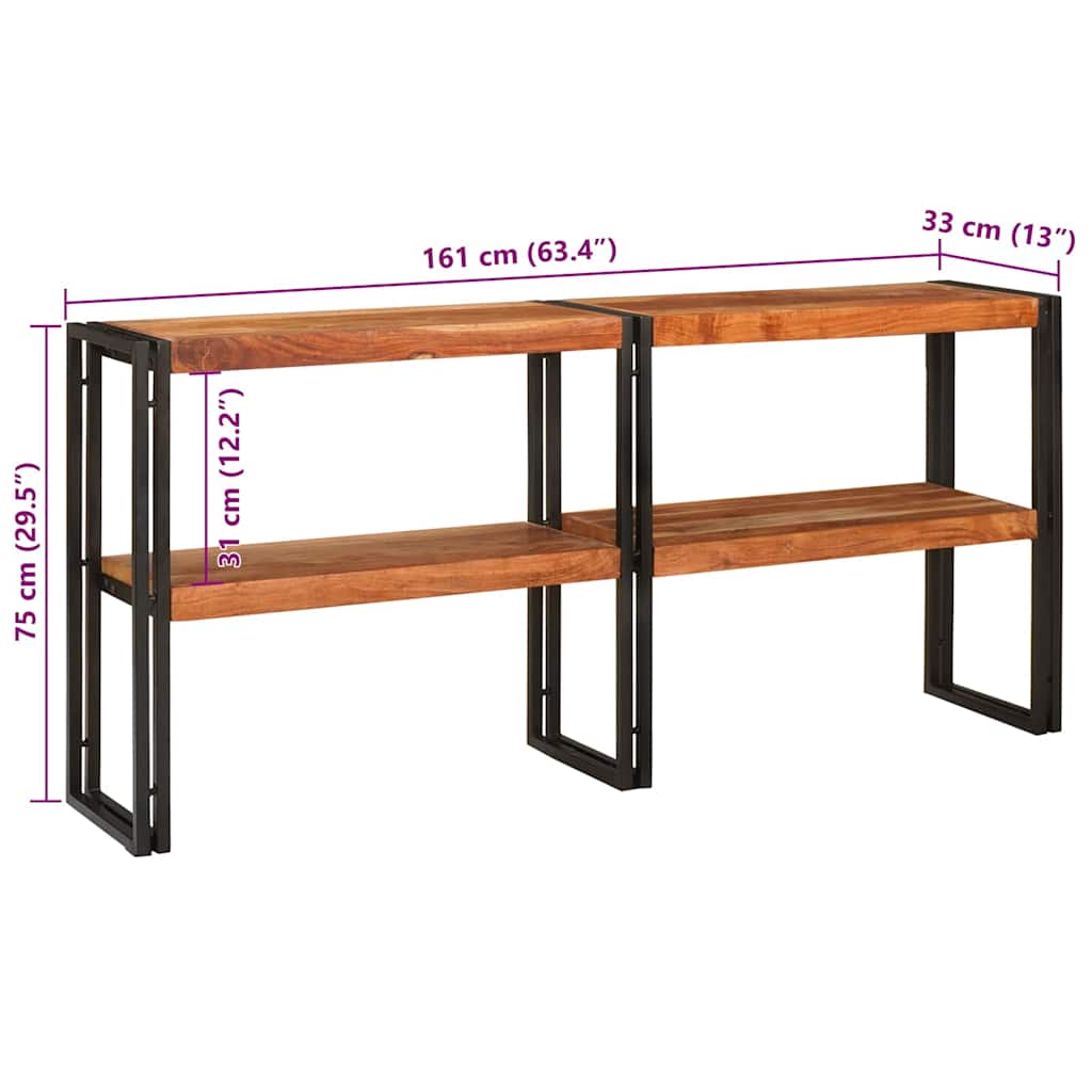 vidaXL Τραπέζι κονσόλας Καφέ 160 x 33 x 75 εκ. Στερεό Ξύλο Ακακίας