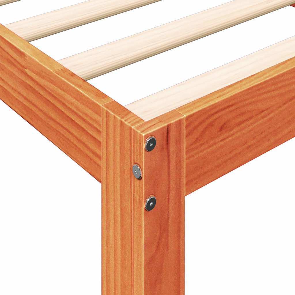 vidaXL Κρεβάτι Βιβλιοθήκη Χωρίς Στρώμα 90x190 εκ Μασίφ Ξύλο Πεύκου