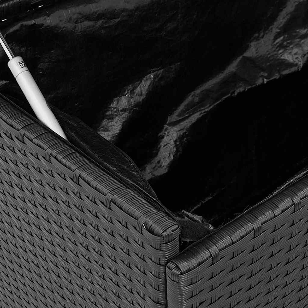 vidaXL κουτί αποθήκευσης κήπου με ρόδες μαύρο 110x55x73 cm