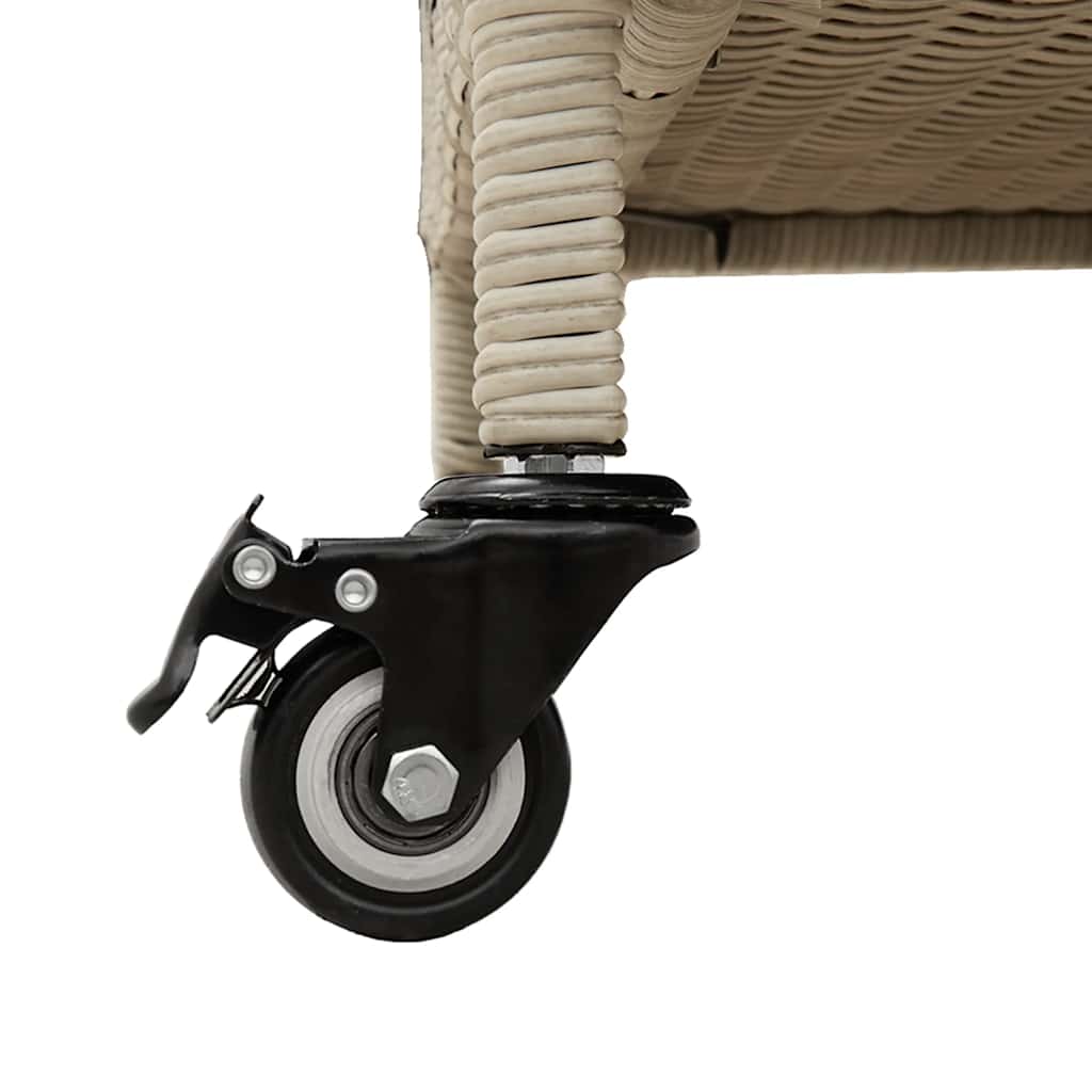 vidaXL Κουτί Αποθήκευσης Κήπου με Ρόδες 110x55x73 εκ. Συνθετικό Ρατάν