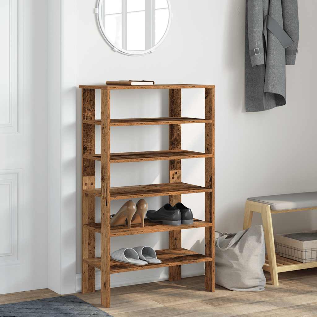 Ράφι παπουτσιών vidaXL Παλιό ξύλο 61x32x105 cm Κατασκευασμένο ξύλο