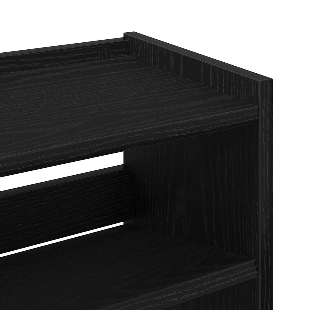 vidaXL Παπουτσοθήκη Μαύρη 60x25x100 εκ. από Επεξεργασμένο Ξύλο