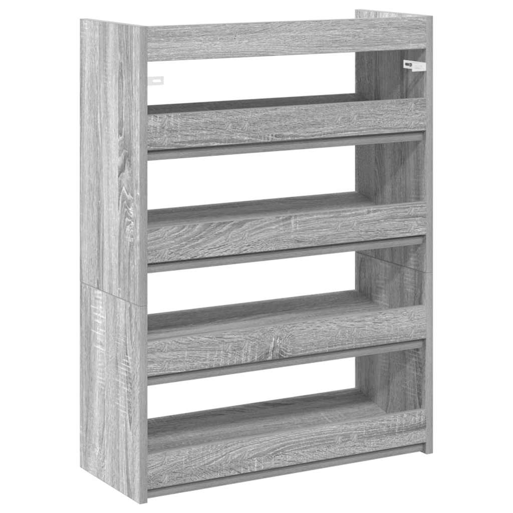 Ράφι παπουτσιών vidaXL Γκρι Sonoma 60x25x81 cm Κατασκευασμένο ξύλο