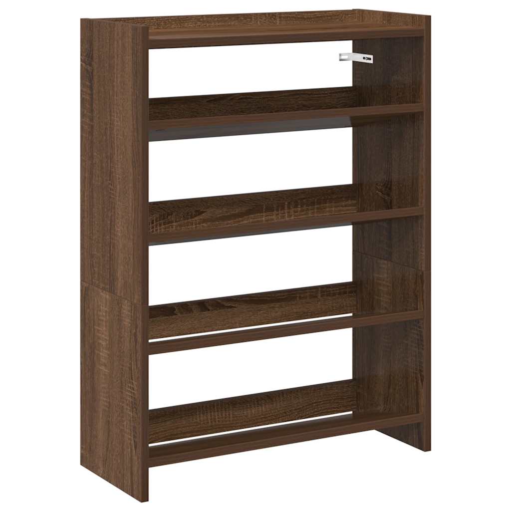 vidaXL Ράφι παπουτσιών καφέ δρυς 60x25x81 cm Κατασκευασμένο ξύλο