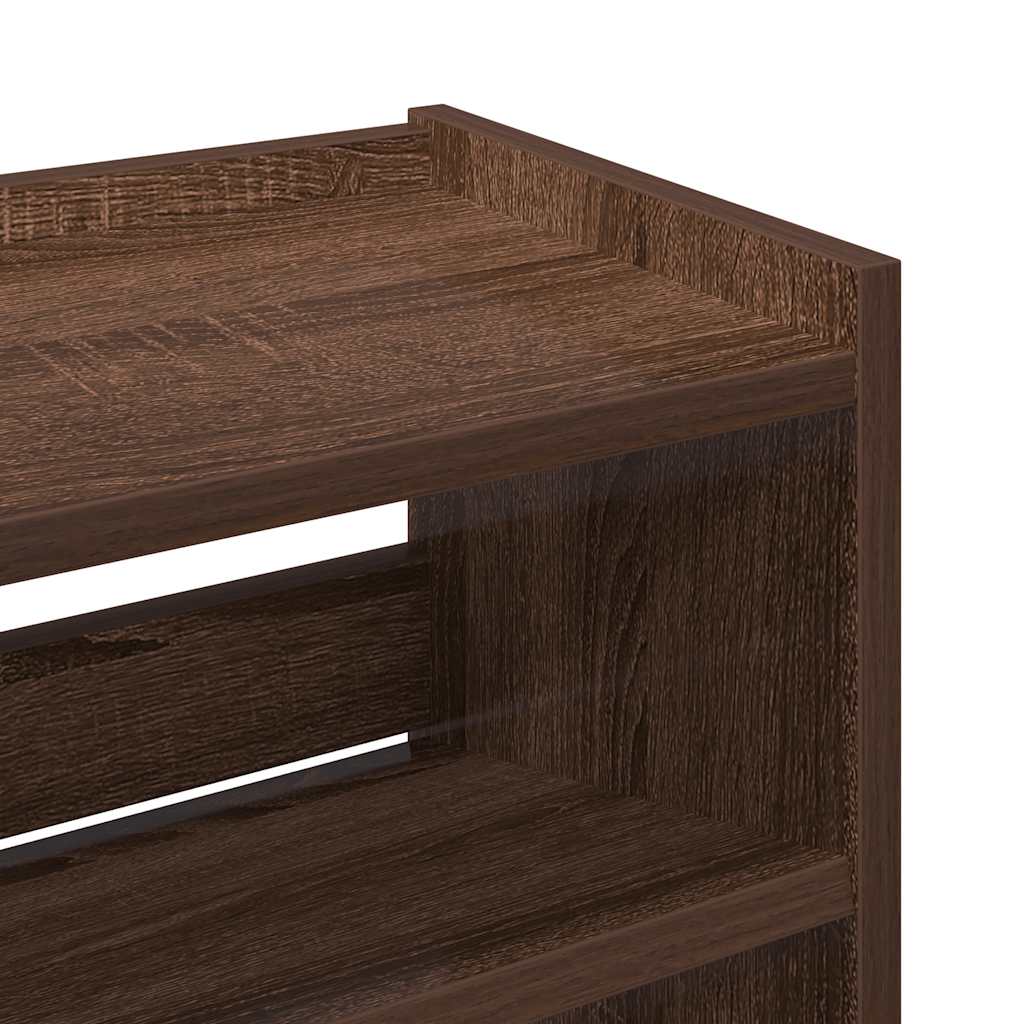 vidaXL Ράφι παπουτσιών καφέ δρυς 60x25x81 cm Κατασκευασμένο ξύλο