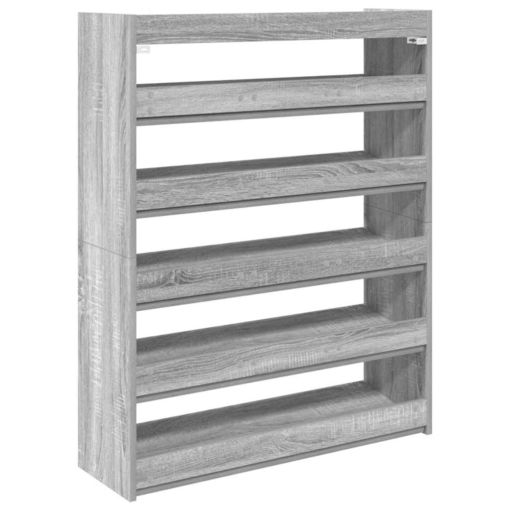 Ράφι παπουτσιών vidaXL Γκρι Sonoma 80x25x100 cm Κατασκευασμένο ξύλο