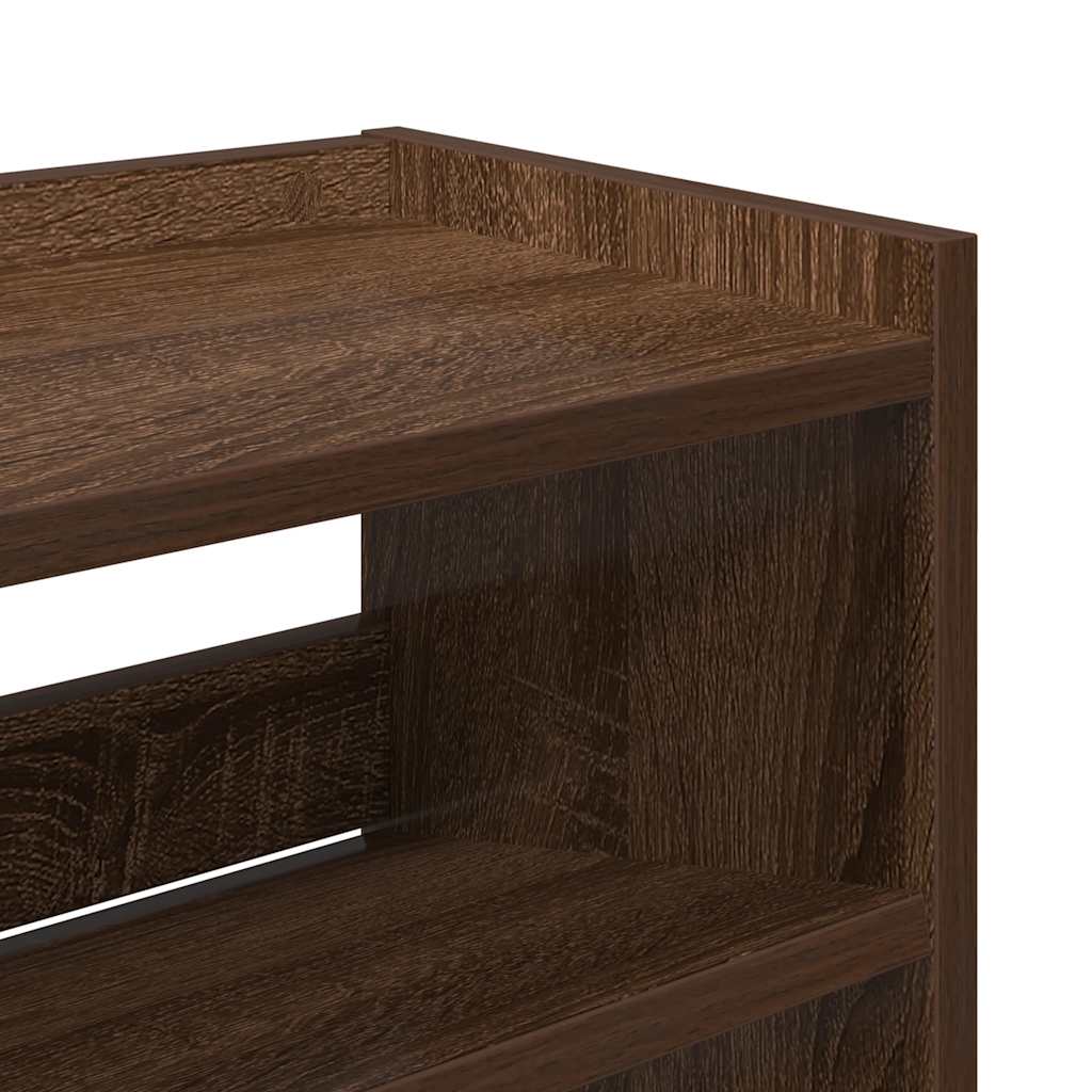 vidaXL Ράφι παπουτσιών καφέ δρυς 80x25x81 cm Κατασκευασμένο ξύλο