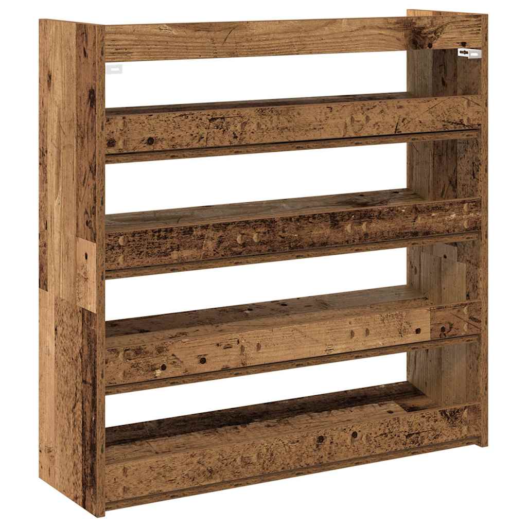Ράφι παπουτσιών vidaXL Παλιό ξύλο 80x25x81 cm Κατασκευασμένο ξύλο