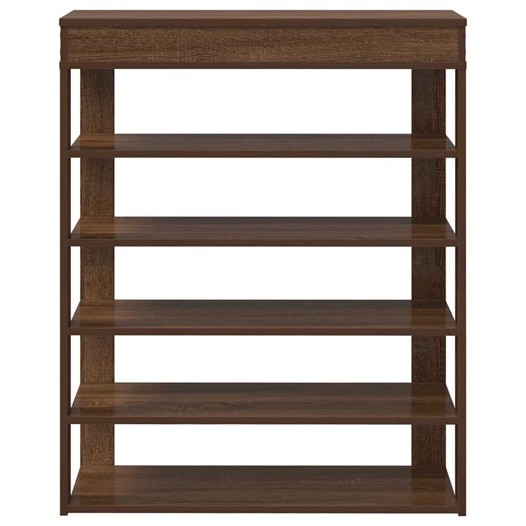 vidaXL Ράφι παπουτσιών καφέ δρυς 80x30x98 cm Κατασκευασμένο ξύλο