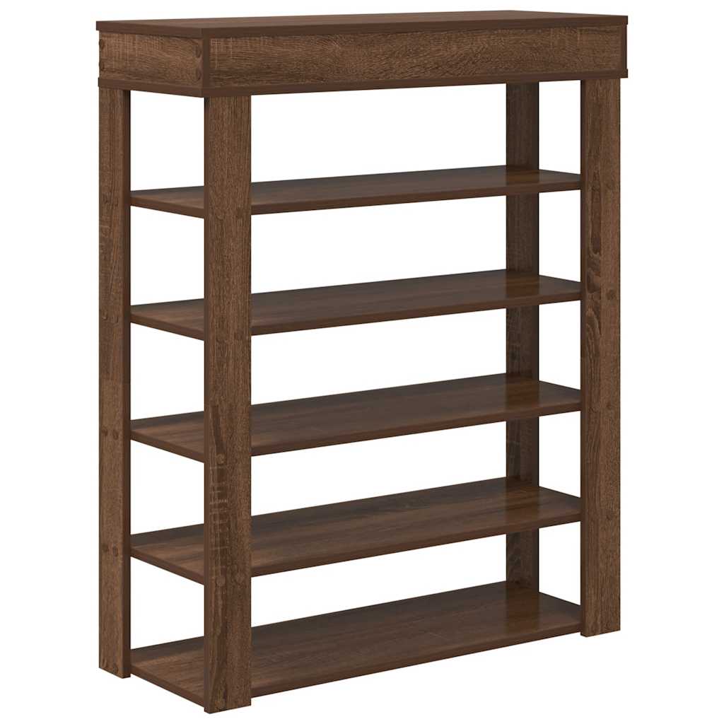 vidaXL Ράφι παπουτσιών καφέ δρυς 80x30x98 cm Κατασκευασμένο ξύλο