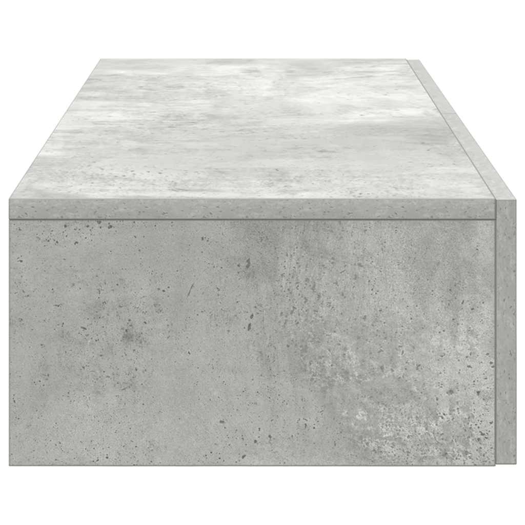 vidaXL Ράφι τοίχου με συρτάρια Γκρι μπετόν 60x26,5x15 cm Ξύλο μηχανής