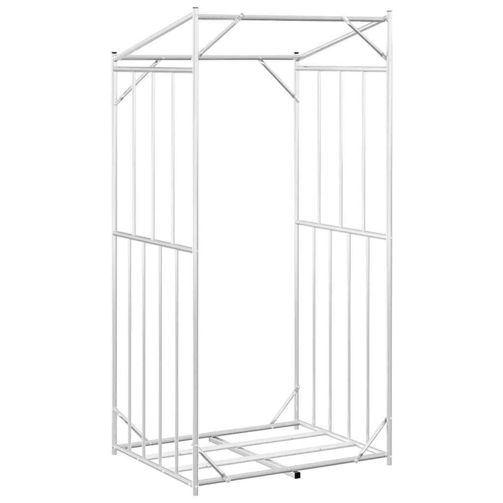 vidaxL Ράφι για καυσόξυλα με κάλυμμα βροχής 100x80x200 εκ.