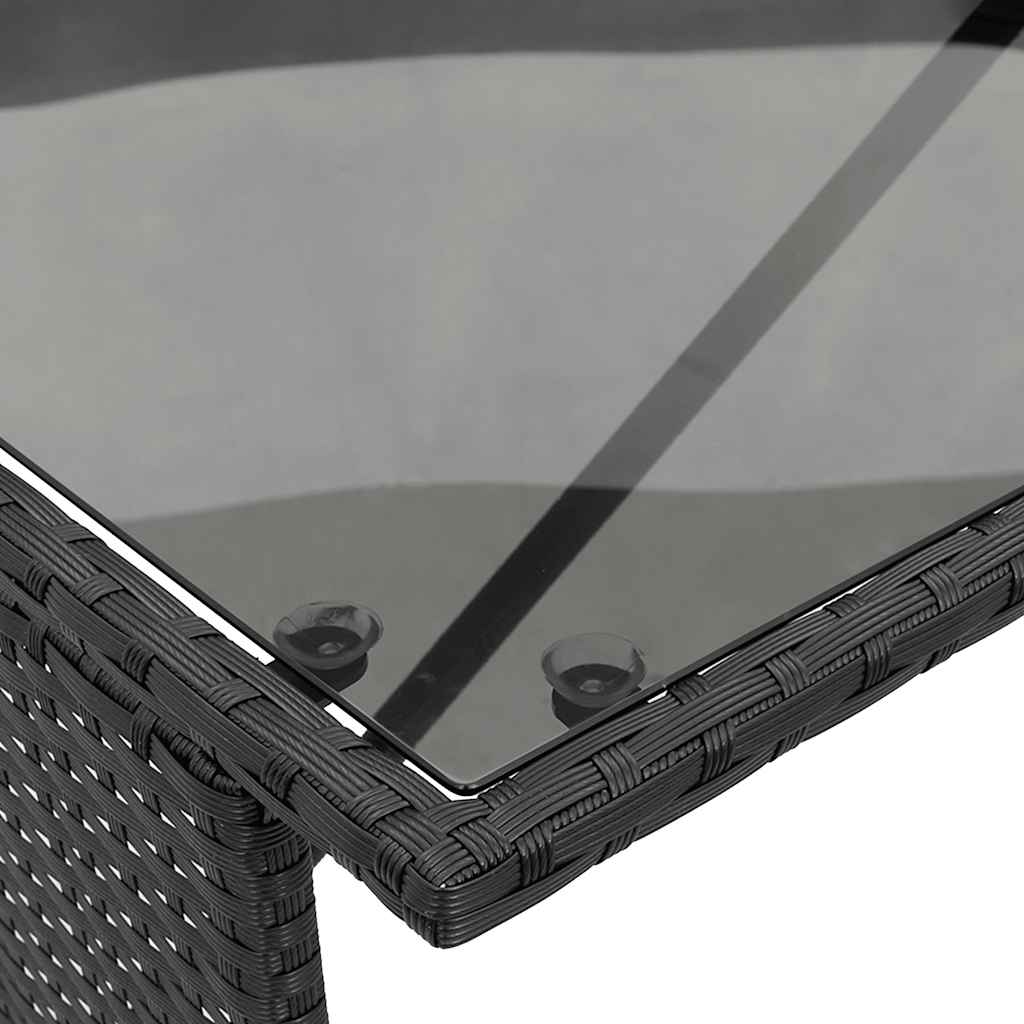 vidaXL Σετ Τραπεζαρίας Κήπου 3 τεμ. Μαύρο Συνθετικό Ρατάν με Μαξιλάρια