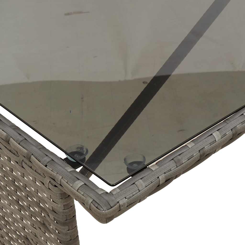 vidaXL Σετ Τραπεζαρίας Κήπου 3 τεμ. Γκρι Συνθ. Ρατάν με Μαξιλάρια