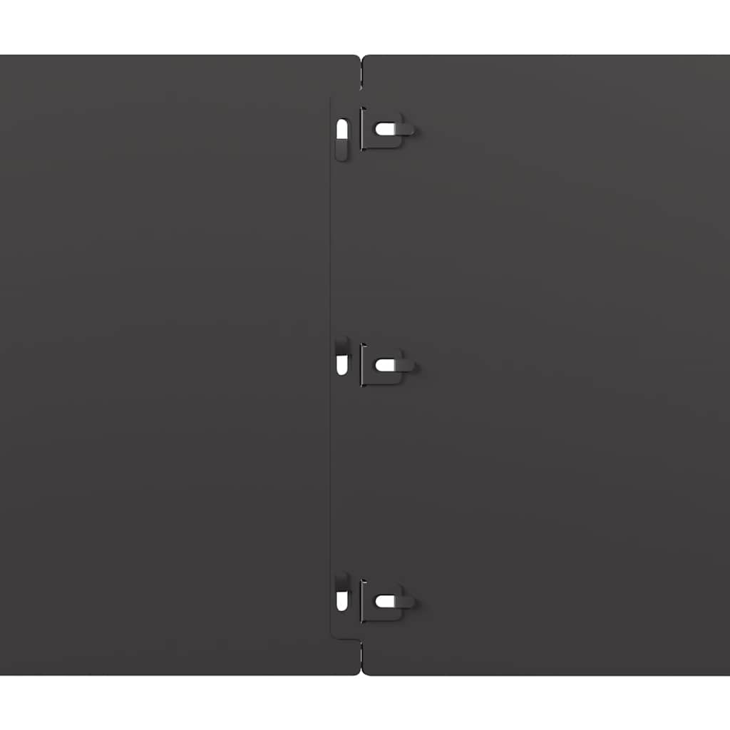 vidaXL Περιφράξεις γκαζόν 10 τεμάχια Μαύρο από χάλυβα ψυχρής έλασης