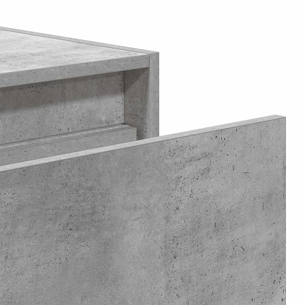 vidaXL Κομοδίνα Επιτοίχια με Φώτα LED 2 τεμ. Γκρι Σκυροδέματος