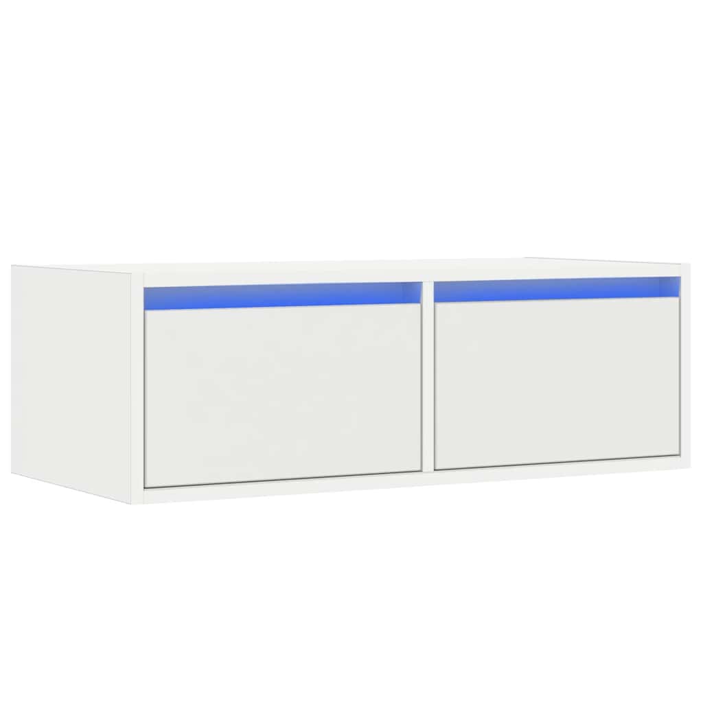 vidaXL Έπιπλο Τηλεόρασης με LED Λευκό 75x35,5x25 εκ.
