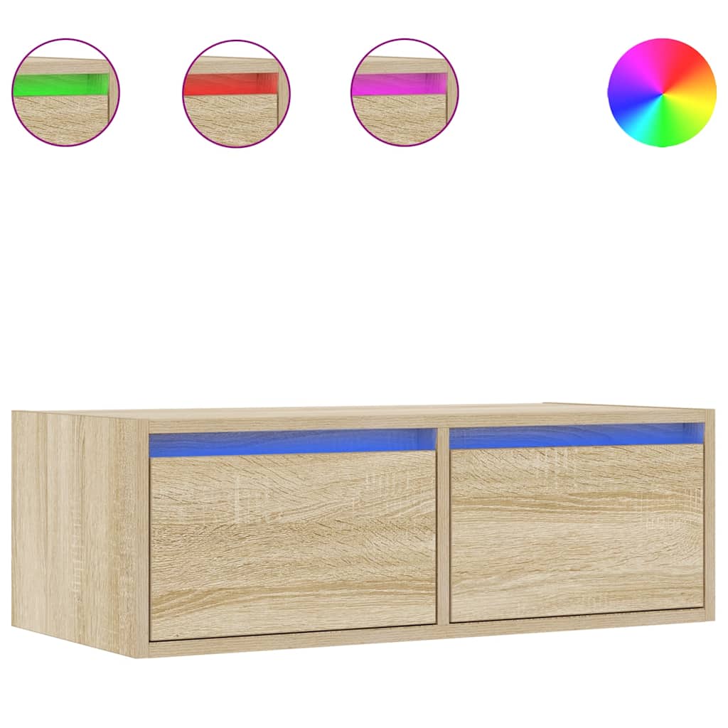 ντουλάπι τηλεόρασης vidaXL με φώτα LED Sonoma Oak 75x35,5x25 cm