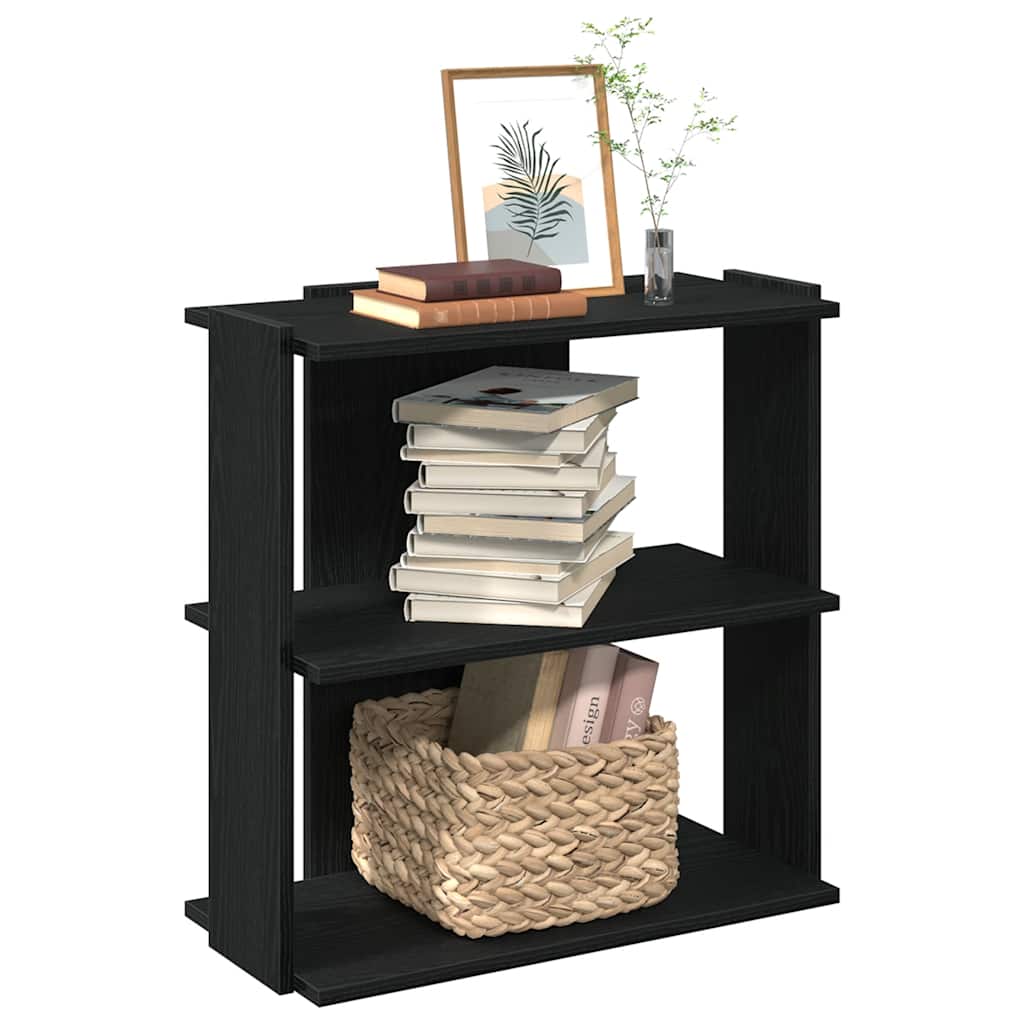vidaXL Βιβλιοθήκη 3 Επιπέδων Μαύρη 60x30x60 εκ. από Επεξεργ. Ξύλο