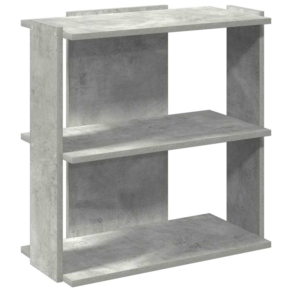 vidaXL Βιβλιοθήκη 3 επιπέδων Μπετόν Γκρι 60x30x60 cm Ξύλινη κατασκευή