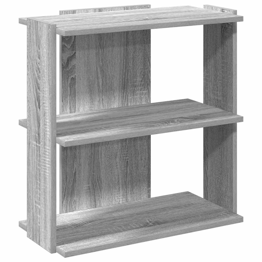 vidaXL Βιβλιοθήκη 3 Επιπέδων Γκρι Sonoma 60x30x60 εκ. Επεξεργ. Ξύλο
