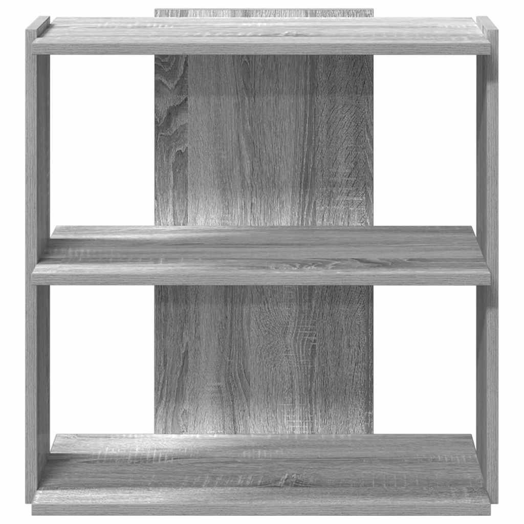 vidaXL Βιβλιοθήκη 3 Επιπέδων Γκρι Sonoma 60x30x60 εκ. Επεξεργ. Ξύλο