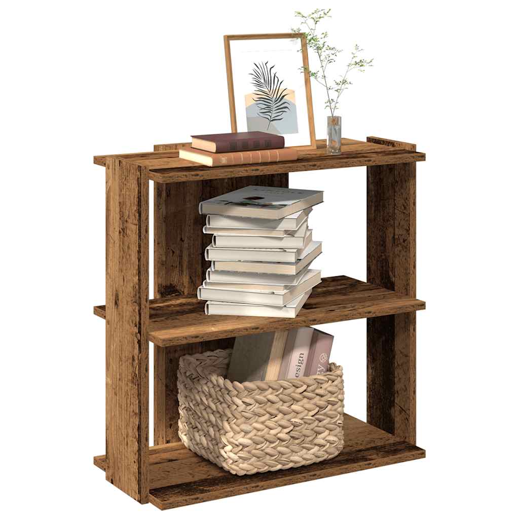 vidaXL Βιβλιοθήκη 3 επιπέδων Παλιό Ξύλο 60x30x60 cm Ξύλινη κατασκευή