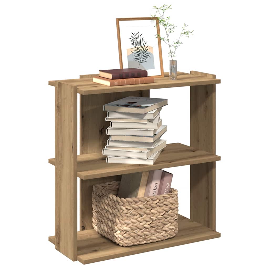 vidaXL Βιβλιοθήκη 3 επιπέδων Δρυς τεχνίτης 60x30x60 cm