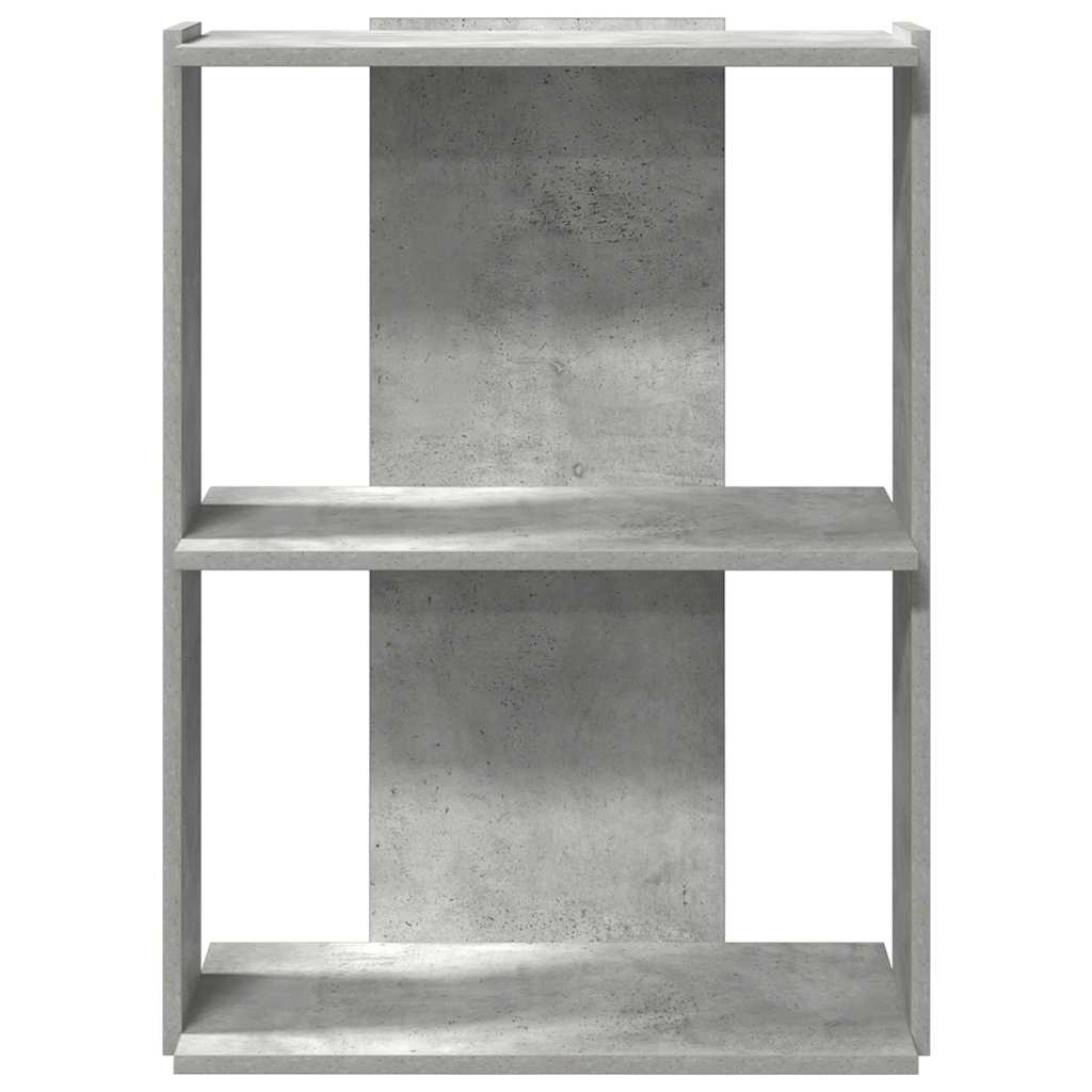 vidaXL Βιβλιοθήκη 3 επιπέδων Μπετόν Γκρι 60x30x80 cm Ξύλινη κατασκευή