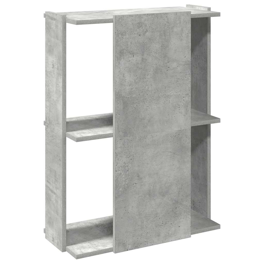 vidaXL Βιβλιοθήκη 3 επιπέδων Μπετόν Γκρι 60x30x80 cm Ξύλινη κατασκευή