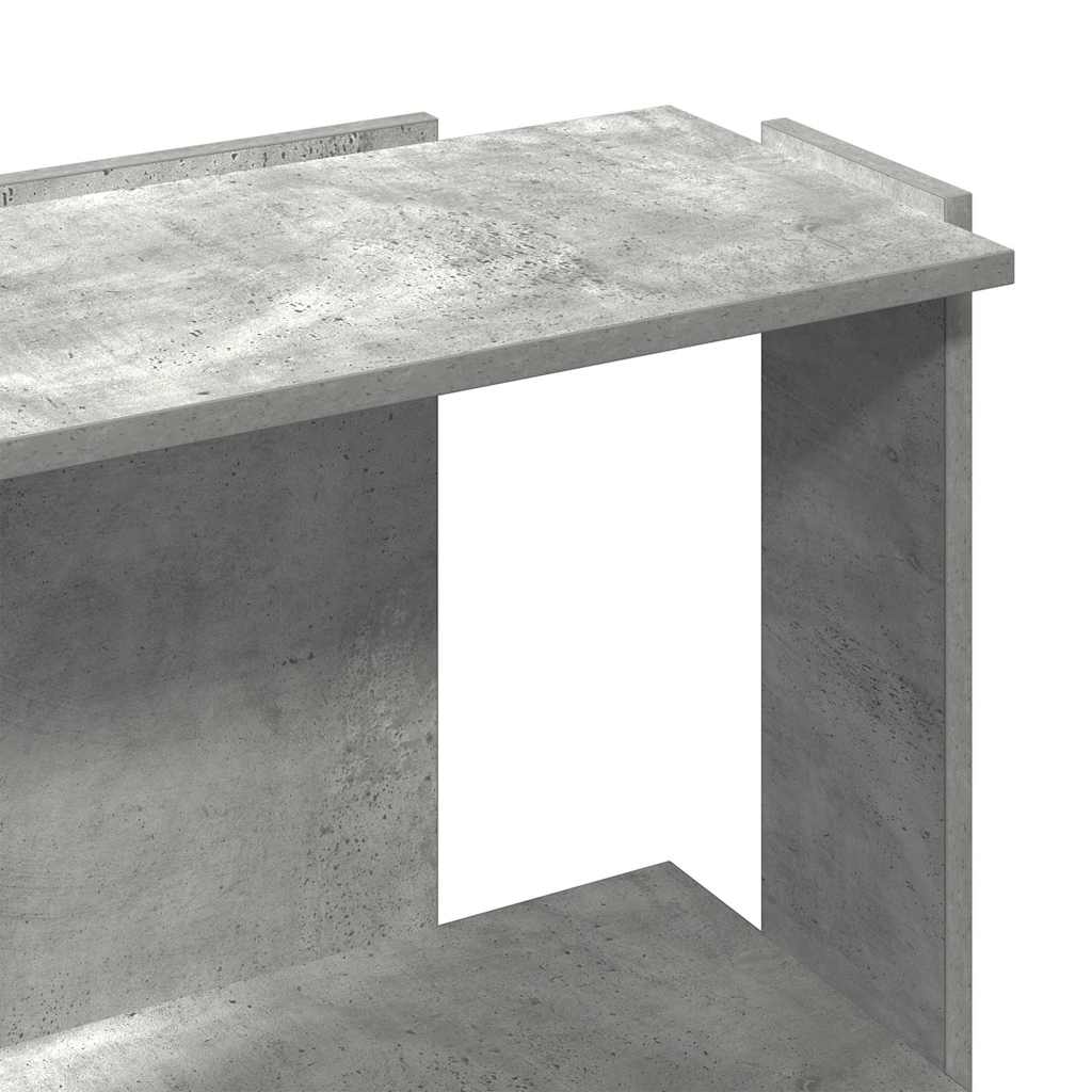 vidaXL Βιβλιοθήκη 3 επιπέδων Μπετόν Γκρι 60x30x80 cm Ξύλινη κατασκευή