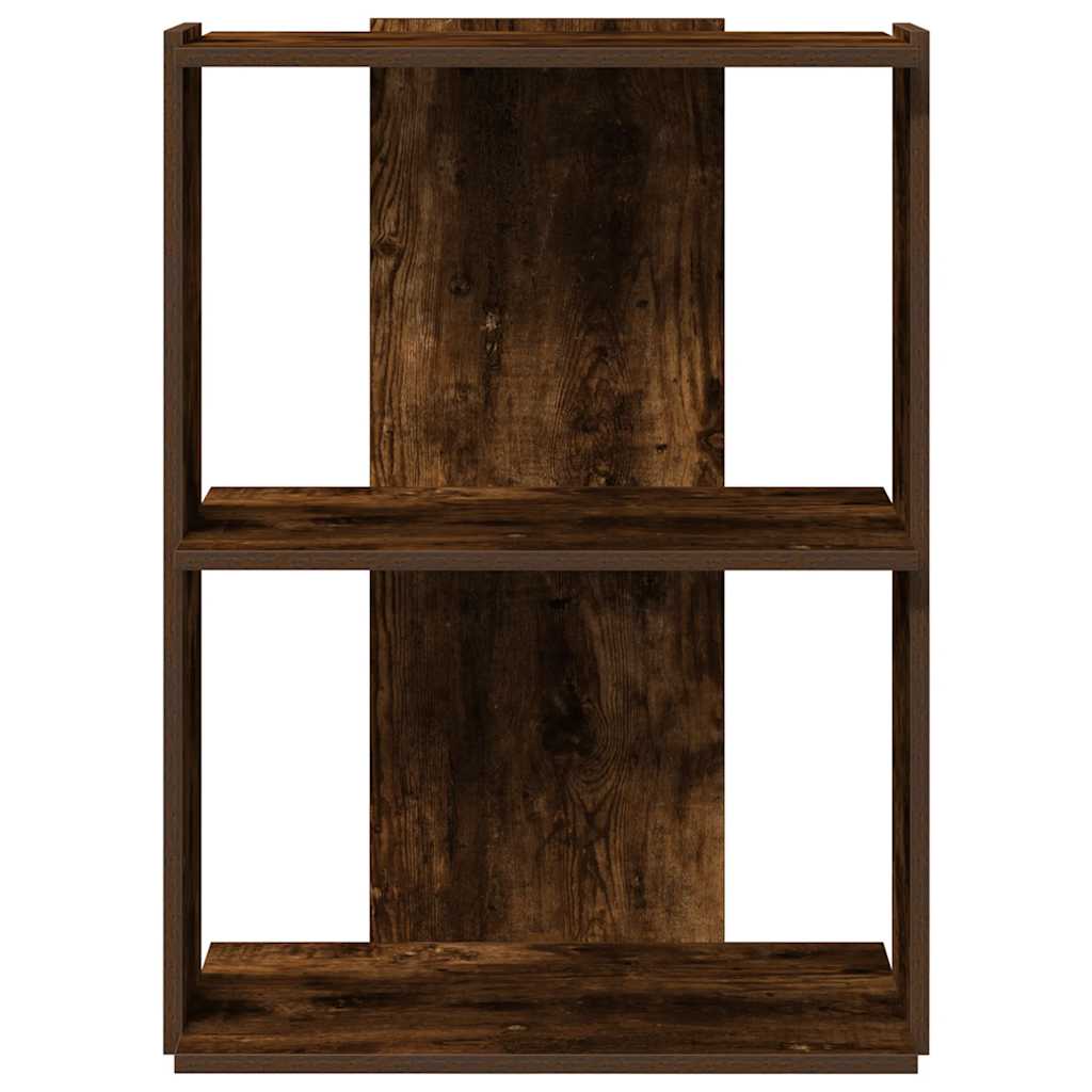 vidaXL Βιβλιοθήκη 3 Επιπέδων Καπνιστή Δρυς 60x30x80 εκ. Επεξεργ. Ξύλο