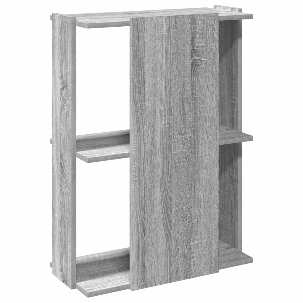 vidaXL Βιβλιοθήκη 3 Επιπέδων Γκρι Sonoma 60x30x80 εκ. Επεξεργ. Ξύλο